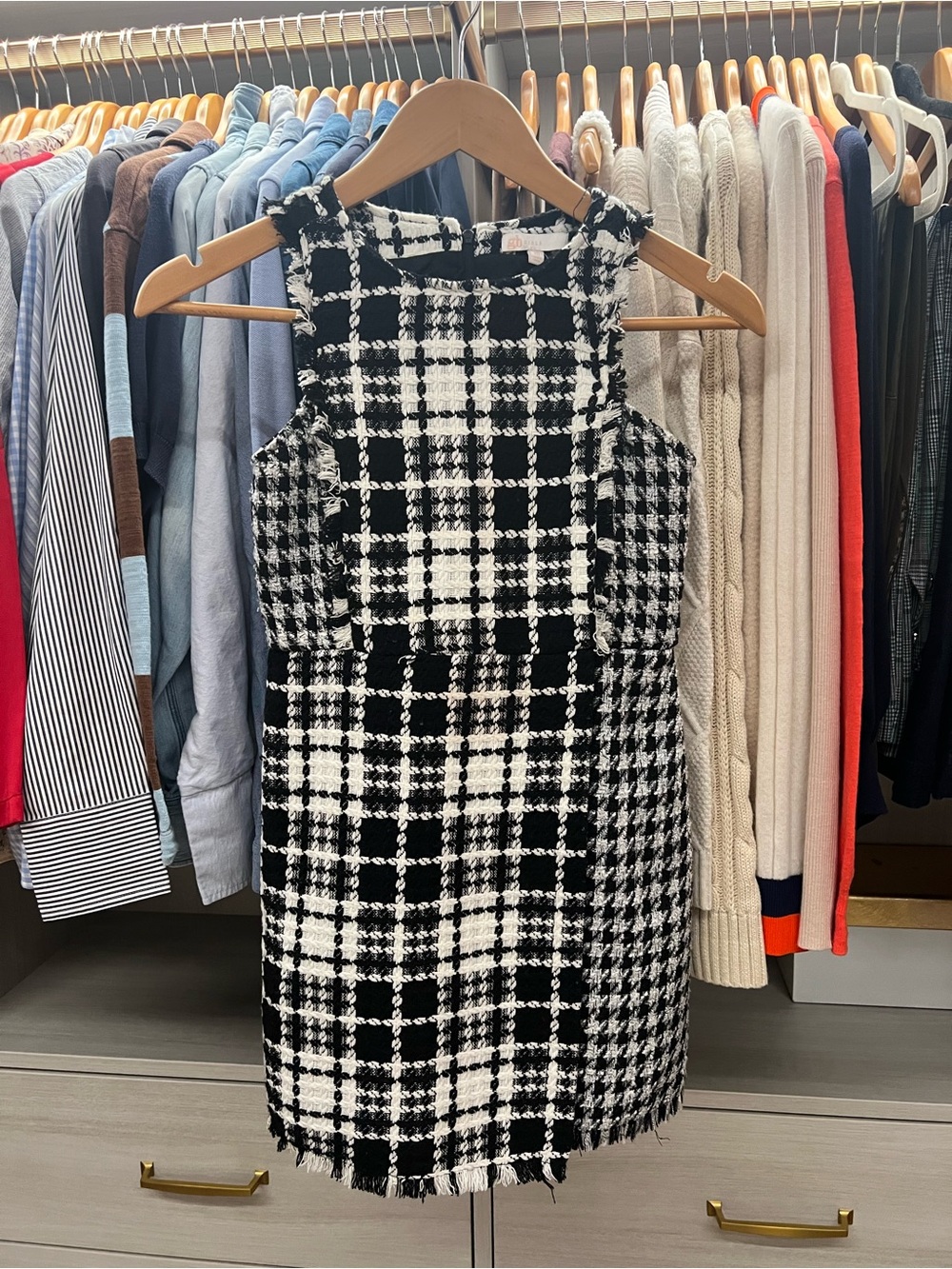 GB girls Black & White Tweed Mini Dress